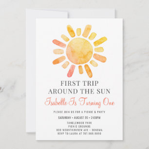 Convites Primeira Viagem Em Torno Do Sol Primeiro Aniversár