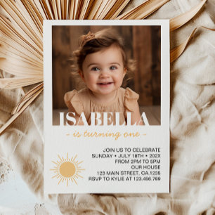 Convites Primeira viagem em torno do Sun Photo primeiro ani