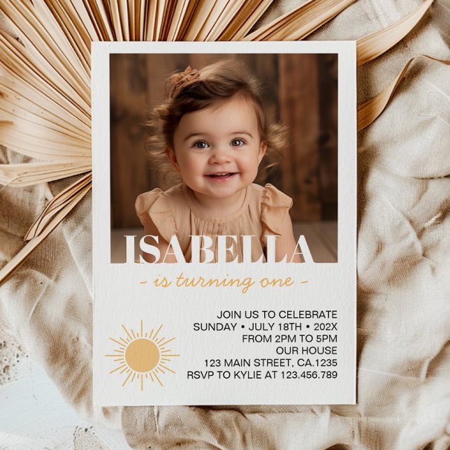 Convites Primeira viagem em torno do Sun Photo primeiro ani (Criador carregado)