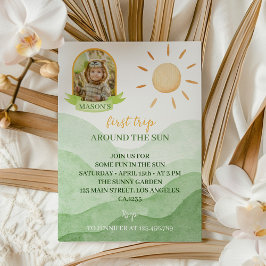 Convites Primeira viagem em torno do Sun Photo primeiro ani