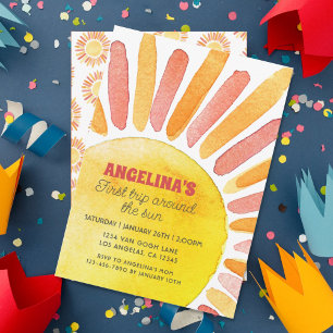 Convites Primeira viagem moderna em torno do primeiro anive