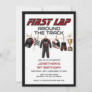 Convites Primeira Volta na Pista Menino de 1º Aniversário C