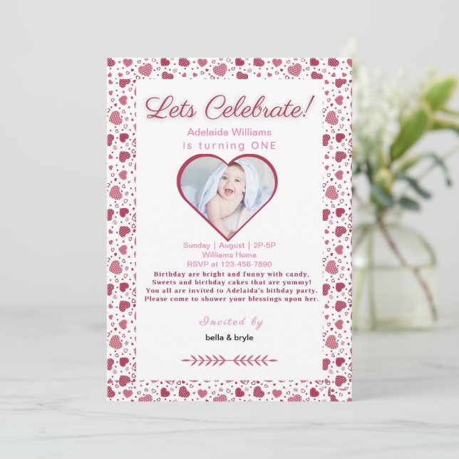 Convites primeiro aniversario (Em pé/Frente)