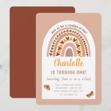 Primeiro aniversario Arco-Íris Rosa Moderno