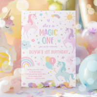 Primeiro aniversario Arco-Íris Unicorn Magic One P