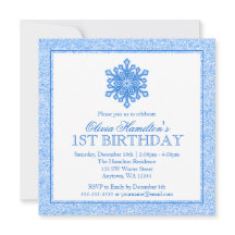primeiro aniversario Azul Sparkle Snowflake
