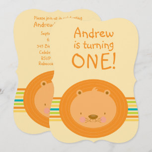 Convites primeiro aniversario Baby Lion Party