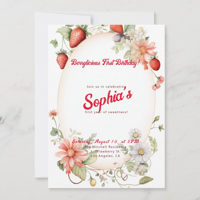 Convites Primeiro Aniversário Berrílico! Festa de Aniversár (Frente)