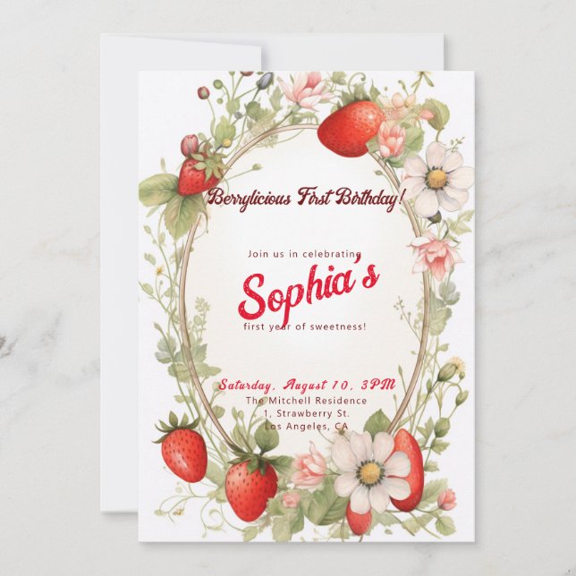 Convites Primeiro Aniversário Berrílico! Festa de Aniversár (Frente)