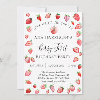 Convites Primeiro aniversario Berry First Festa de aniversá