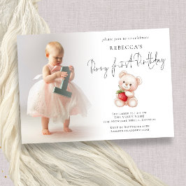 Convites Primeiro aniversario Berry First Photo Overlay