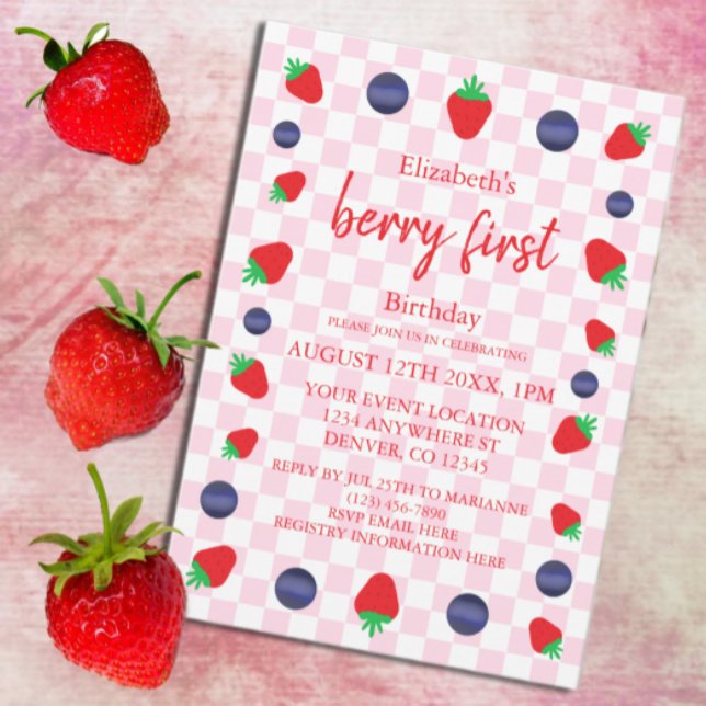 Convites Primeiro aniversario Berry Sweet (Criador carregado)
