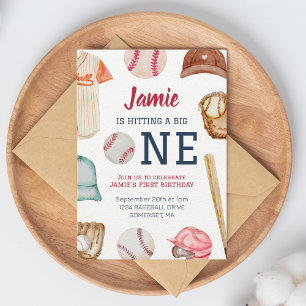 Convites Primeiro aniversario Big One Boy Baseball