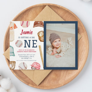 Convites Primeiro aniversario Big One Boy Baseball