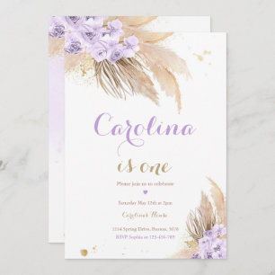 Convites Primeiro aniversario Boho Pampas Grass