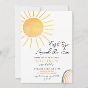 Convites primeiro aniversario Boho Primeira Viagem Ao Redor