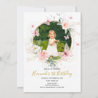 Convites Primeiro aniversario borboleta