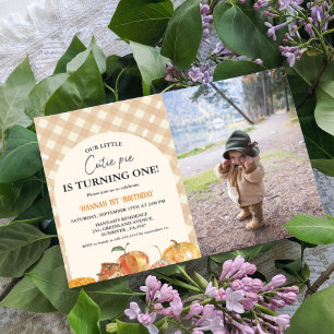 Convites Primeiro aniversario Branco de Ação de Graças de P