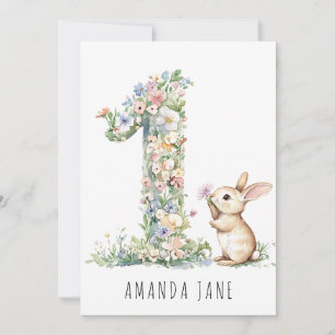 Convites Primeiro aniversario Bunny Floral