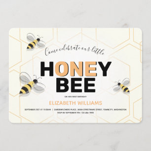 Convites Primeiro Aniversário Caricatura De Abelhas Amarel