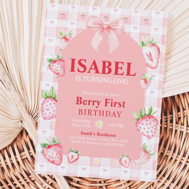 Convites Primeiro Aniversário Coquette Berry (Criador carregado)