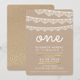 Convites PRIMEIRO ANIVERSARIO CUTE INVITE o revestimento de