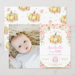 Convites Primeiro aniversario da abóbora pouca foto do