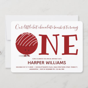 Convites Primeiro Aniversário da Bomba de Chocolate Quente