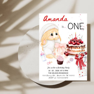 Convites Primeiro Aniversário da Coelhinha ONE - Aniversári