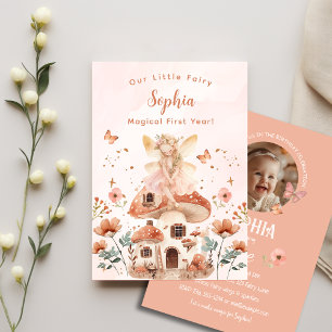 Convites Primeiro Aniversário da Garota do Cogumelo Florest