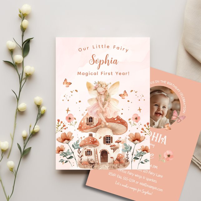 Convites Primeiro Aniversário da Garota do Cogumelo Florest (Criador carregado)