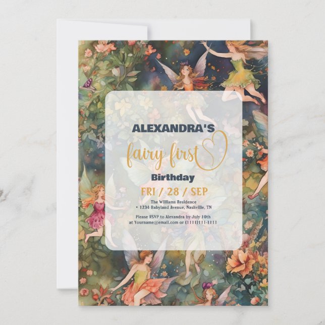 Convites Primeiro aniversario da Primeira Rapariga (Frente)