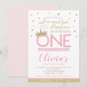 Convites Primeiro aniversário da Princesa