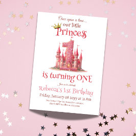 Convites Primeiro aniversario da Princesa Rosa Castle