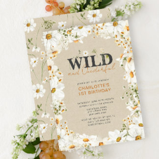 Convites primeiro aniversario Daisy Wild e Oneince Terracot