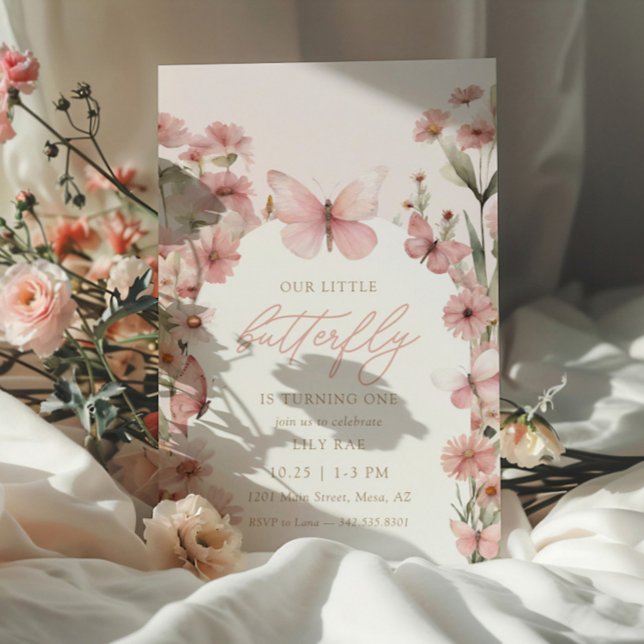 Convites Primeiro aniversario das Nossas Pequenas Borboleta (Criador carregado)