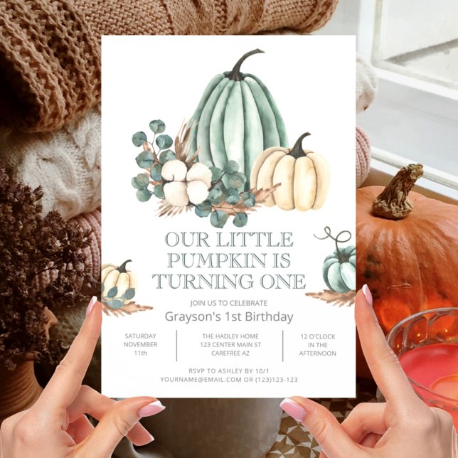 Convites Primeiro aniversario de Abóbora do Farmhouse (Criador carregado)