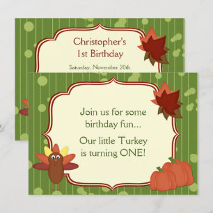 Convites Primeiro aniversario de Ação de Graças entre a Tur