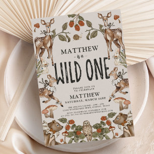 Convites Primeiro aniversario de Animais Selvagens de Flore