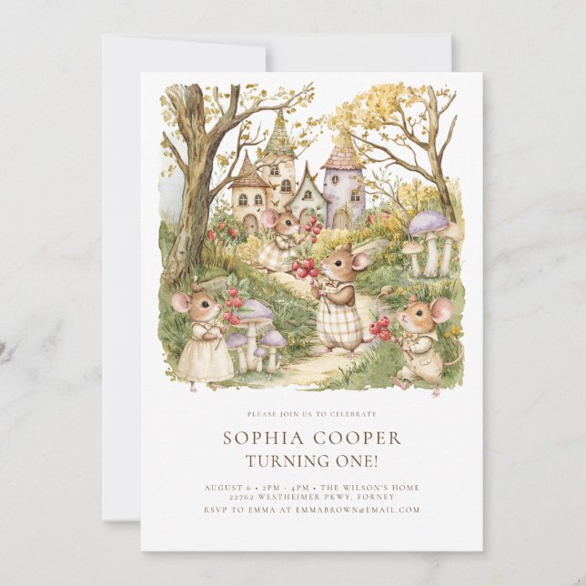 Convites Primeiro aniversario de Aquarela de Animais do Sto (Frente)