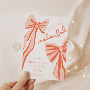 Convites Primeiro aniversario de Arco Rosa-Rosa-rabo-branco