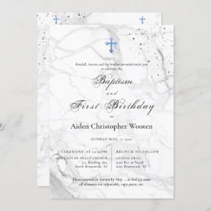 Convites primeiro aniversario de Batismo da Cruz Azul PixDe