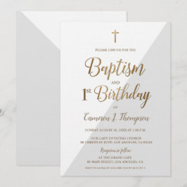 Convites primeiro aniversario de Batismo Dourado da Cruz Br