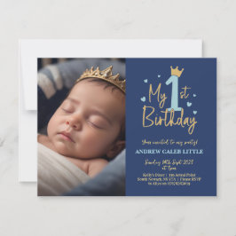 Convites Primeiro aniversario de bebê convidado com foto