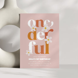 Convites Primeiro aniversario de Boho Moderno da Daisy Onew