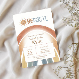 Convites Primeiro aniversario de Boho Terracotta, Minimalis