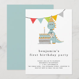 Convites Primeiro aniversario De Bolo De Dinossauro