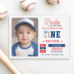 Convites Primeiro aniversario de Boné de Baseball Rookie St