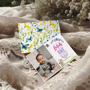 Convites Primeiro aniversario de borboleta branca