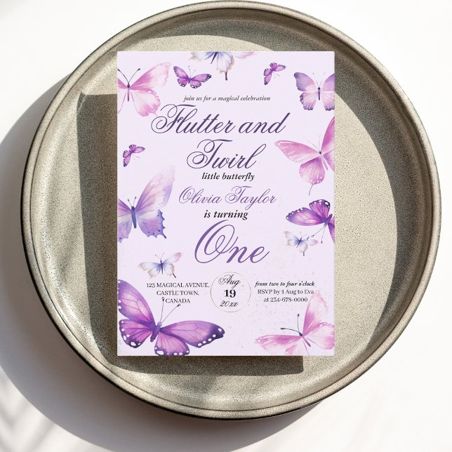 Convites Primeiro aniversario de Borboletas (Criador carregado)